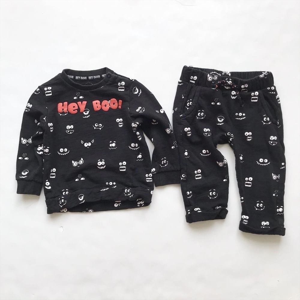 Baby Club HEY BOO sweatshirt/jogger set 80(fits like 12 months